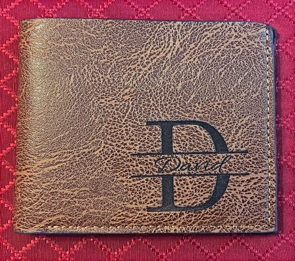 Engraved Leather Wallet - Brown | 1 Pack