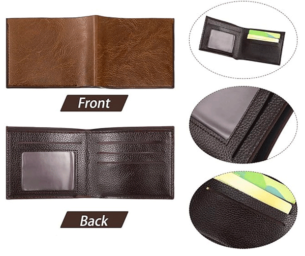 Engraved Leather Wallet - Brown | 1 Pack