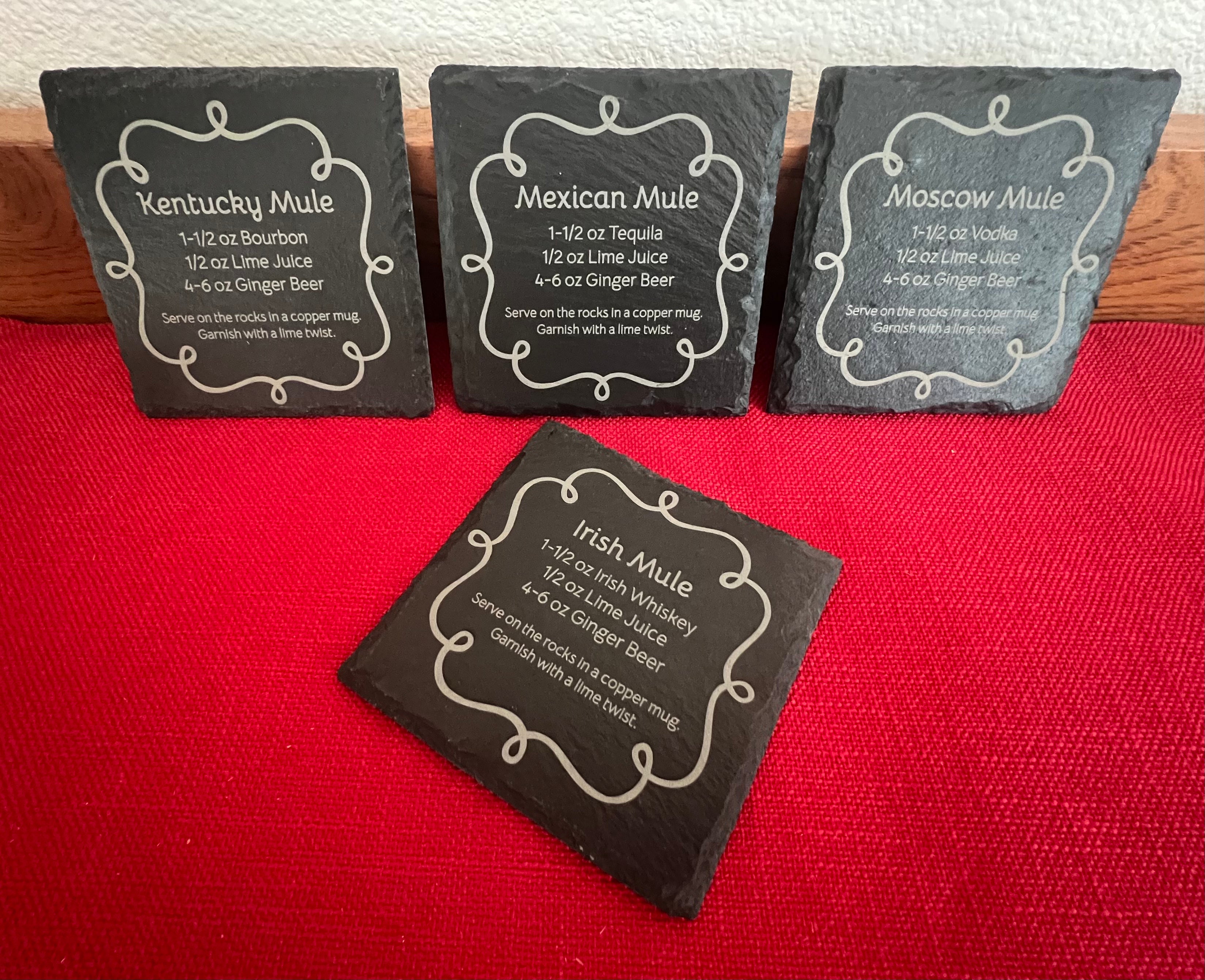 Slate Coaster Set - Mule Drink Recipes