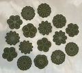 Canvas Fabric Patches - Daisy Bundle of 16