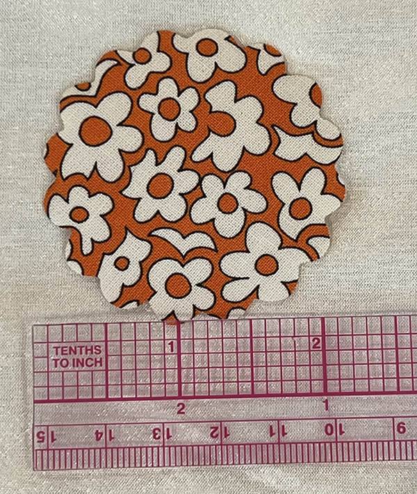 Cotton Fabric Patches - Daisy Bundle of 16 - Orange Floral