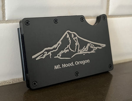Men's Metal Wallet - Mt. Hood, Oregon - Black