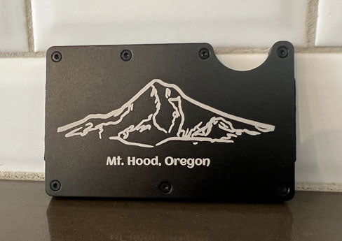 Men's Metal Wallet - Mt. Hood, Oregon - Black