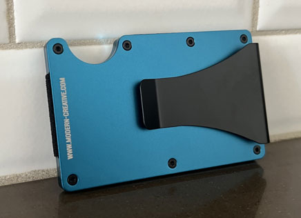Men's Metal Wallet - Mt. Hood, Oregon - Blue