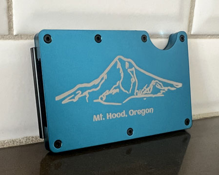 Men's Metal Wallet - Mt. Hood, Oregon - Blue