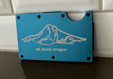 Men's Metal Wallet - Mt. Hood, Oregon - Blue