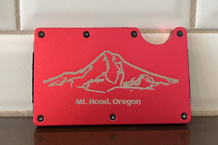 Men's Metal Wallet - Mt. Hood, Oregon - Red