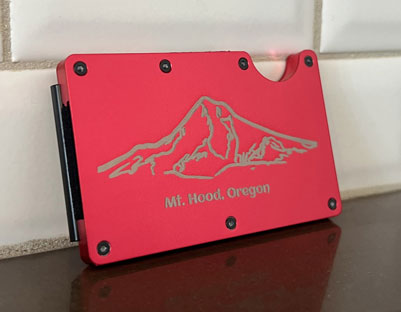 Men's Metal Wallet - Mt. Hood, Oregon - Red