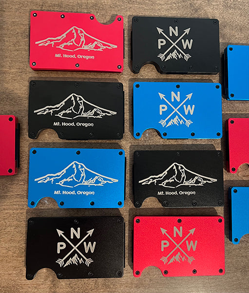 Men's Metal Wallet - PNW Symbol - Black FREE SHIPPING