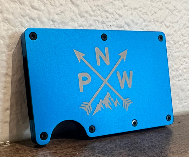 Men's Metal Wallet - PNW Symbol - Black FREE SHIPPING