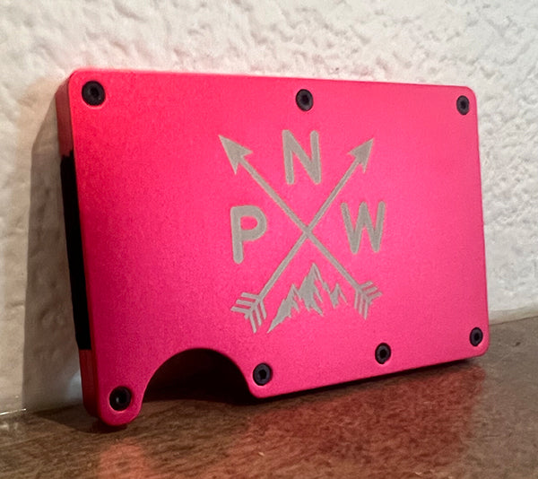 Men's Metal Wallet - PNW Symbol - Black FREE SHIPPING