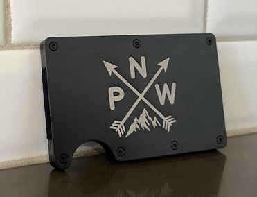 Men's Metal Wallet - PNW Symbol - Black