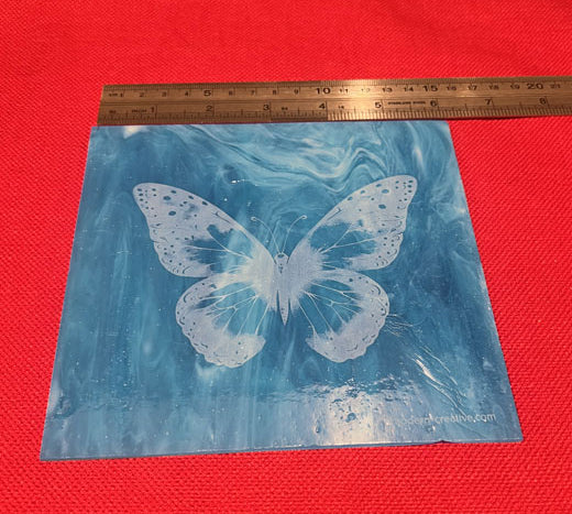 Stained Glass Butterfly - Blue 6x6"