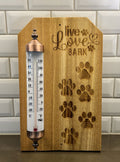 Outdoor Thermometer - Live, Love, Bark
